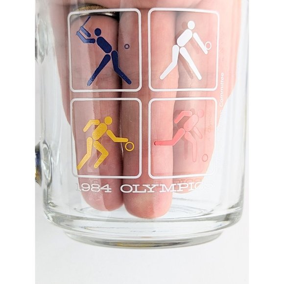 Vintage 1984 Summer Olympics Clear Glass Mug McDonalds Collector Cup Los Angeles - Picture 6 of 7